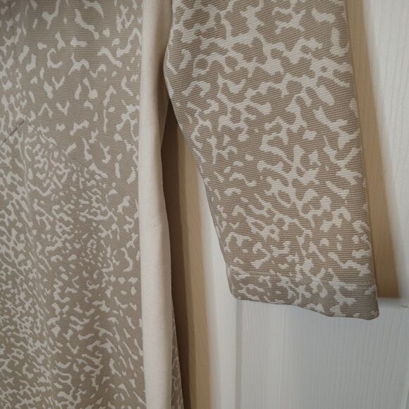 NARCISO RODRIGUEZ Designer Bodycon  Animal Print Dress  Beige White New Sz 44/8 - Picture 7 of 16